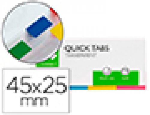 Bandas separadoras q-connect index transparente e cor, pack de 4 com 40 folhas 25x45 mm , Q-connect , 25945 , 5705831012257